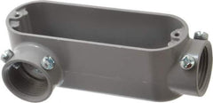 Cooper Crouse-Hinds - Form 5, LR Body, 1" Trade, EMT, IMC, Rigid Aluminum Conduit Body - Rectangle, 5.94" OAL, 12.2 cc Capacity, Gray - All Tool & Supply