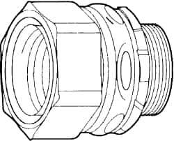 Cooper Crouse-Hinds - 4" Trade, Malleable Iron Threaded Straight Liquidtight Conduit Connector - Noninsulated - All Tool & Supply