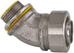 Cooper Crouse-Hinds - 1" Trade, Malleable Iron Threaded Angled Liquidtight Conduit Connector - Insulated - All Tool & Supply