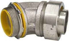 Cooper Crouse-Hinds - 1-1/2" Trade, Malleable Iron Threaded Angled Liquidtight Conduit Connector - Insulated - All Tool & Supply