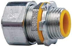 Cooper Crouse-Hinds - 3/8" Trade, Malleable Iron Threaded Straight Liquidtight Conduit Connector - Insulated - All Tool & Supply