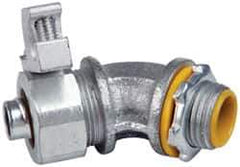 Cooper Crouse-Hinds - 3/8" Trade, Malleable Iron Threaded Angled Liquidtight Conduit Connector - Insulated - All Tool & Supply