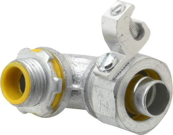 Cooper Crouse-Hinds - 1/2" Trade, Malleable Iron Threaded Angled Liquidtight Conduit Connector - Insulated - All Tool & Supply