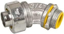 Cooper Crouse-Hinds - 3/4" Trade, Malleable Iron Threaded Angled Liquidtight Conduit Connector - Insulated - All Tool & Supply