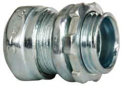 Cooper Crouse-Hinds - 1/2" Trade, Steel Compression Straight EMT Conduit Connector - Noninsulated - All Tool & Supply