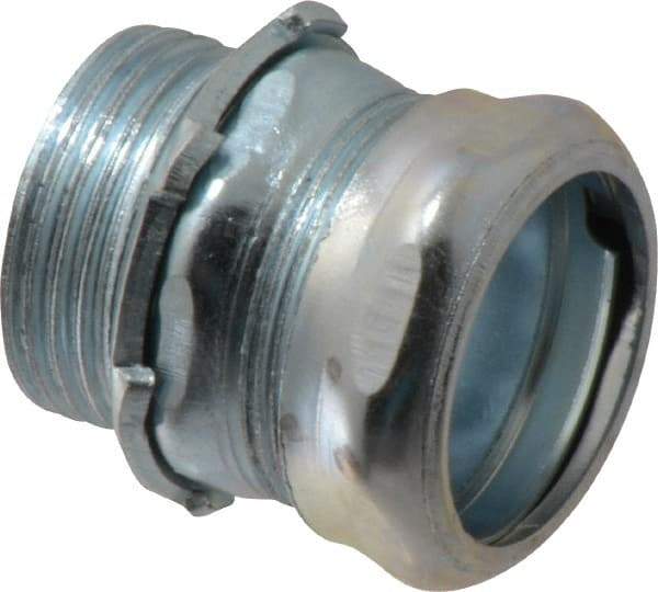 Cooper Crouse-Hinds - 1" Trade, Steel Compression Straight EMT Conduit Connector - Noninsulated - All Tool & Supply