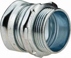 Cooper Crouse-Hinds - 1-1/4" Trade, Steel Compression Straight EMT Conduit Connector - Noninsulated - All Tool & Supply