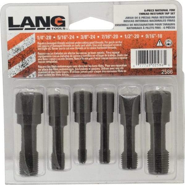 Lang - UNF, 3 & 4 Flute, Zinc Finish, Carbon Steel Tap Set - Right Hand Cut - All Tool & Supply