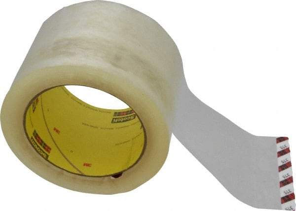 3M - 3" x 55 Yd Clear Rubber Adhesive Sealing Tape - Polypropylene Film Backing, 3.1 mil Thick, 70 Lb Tensile Strength, Series 375 - All Tool & Supply