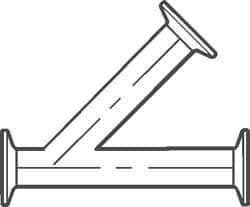 VNE - 2", Clamp Style, Sanitary Stainless Steel Pipe 45° Lateral - Tube OD Connection, Grade 304 - All Tool & Supply