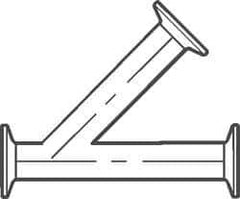 VNE - 2", Clamp Style, Sanitary Stainless Steel Pipe 45° Lateral - Tube OD Connection, Grade 304 - All Tool & Supply