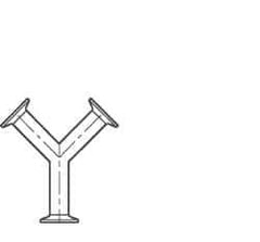 VNE - 2-1/2", Clamp Style, Sanitary Stainless Steel Pipe True Y - Tube OD Connection, Grade 316/316L - All Tool & Supply