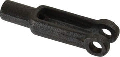 Jergens - 10-32 Thread, 7/16" Yoke Width, Carbon Steel, Tapped Yoke - 3/16" Hole Diam, 1" Hole Center to Neck, 3/8" Yoke Arm Height, 5/16" Neck Diam, 9/16" Neck Length, 1-9/16" OAL - All Tool & Supply