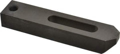 Jergens - 1/2" Stud, Low Carbon Steel, Plain Strap Clamp - 2" Travel, 6" OAL x 1-1/4" Wide x 7/8" High, Black Oxide Finish, Tapered Nose - All Tool & Supply