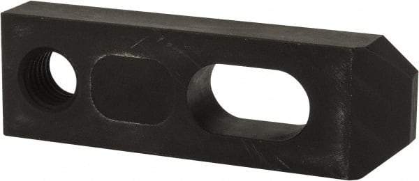 Jergens - 5/8" Stud, Low Carbon Steel, Plain Strap Clamp - 1/2" Travel, 4" OAL x 1-1/4" Wide x 5/8" High, Black Oxide Finish, Tapered Nose - All Tool & Supply