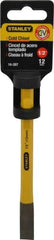 Stanley - 6" OAL x 1/2" Blade Width Cold Chisel - 1/2" Tip, 3/8" Stock, Chrome Vanadium Steel Handle - All Tool & Supply