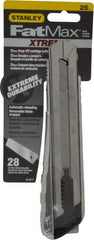 Stanley - Snap Utility Knife - 5-1/2" Blade, Die Cast Aluminum (Color) Aluminum Handle, 4 Blades Included - All Tool & Supply