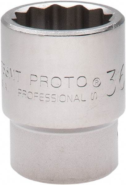 Proto - 1" Drive, 1-1/8" Socket, Spline Socket - 12 Points, 2-35/64" OAL - All Tool & Supply