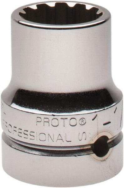 Proto - 1" Drive, 1-1/8" Socket, Spline Socket - 12 Points, 2-1/2" OAL - All Tool & Supply