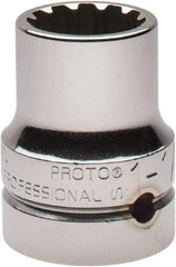 Proto - 1" Drive, 1-1/8" Socket, Spline Socket - 12 Points, 2-1/2" OAL - All Tool & Supply