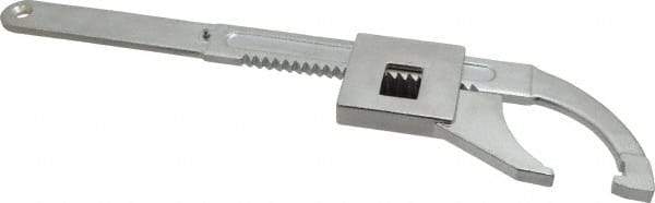 Facom - 25/32" to 3-15/16" Capacity, Satin Chrome Finish, Adjustable Hook Spanner Wrench - 8-15/32" OAL, 13/64" Hook Pin Height - All Tool & Supply