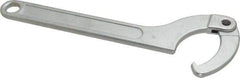 Facom - 3-5/32" to 4-23/32" Capacity, Satin Chrome Finish, Adjustable Hook Spanner Wrench - 13-37/64" OAL, 7/32" Hook Pin Height - All Tool & Supply