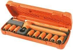 Facom - 12 Piece 1/2" Drive Socket Set - 12 Points, 8mm to 19mm Range, Metric Measurement Standard - All Tool & Supply