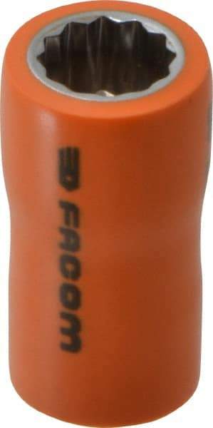 Facom - 3/8" Drive, Standard Hand Socket - 12 Points, 1-13/16" OAL, Alloy Steel - All Tool & Supply