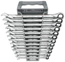 GearWrench - 12 Piece, 8mm to 19mm, 12 Point Combination Wrench Set - Metric Measurement Standard, Chrome Finish, Comes in Tray - All Tool & Supply