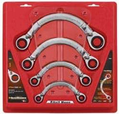 GearWrench - 4 Piece, 3/8" x 7/16" to 3/4" x 7/8", Obstruction Box End Wrench Set - Inch Measurement Standard, Chrome Finish, Comes in Display Card - All Tool & Supply