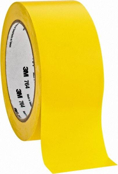 3M - Yellow Solid Color Vinyl Tape - 2" Wide x 108' Long x 0.005" Thick, General Traffic - All Tool & Supply