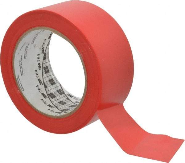 3M - Red Solid Color Vinyl Tape - 2" Wide x 108' Long x 0.005" Thick, General Traffic - All Tool & Supply