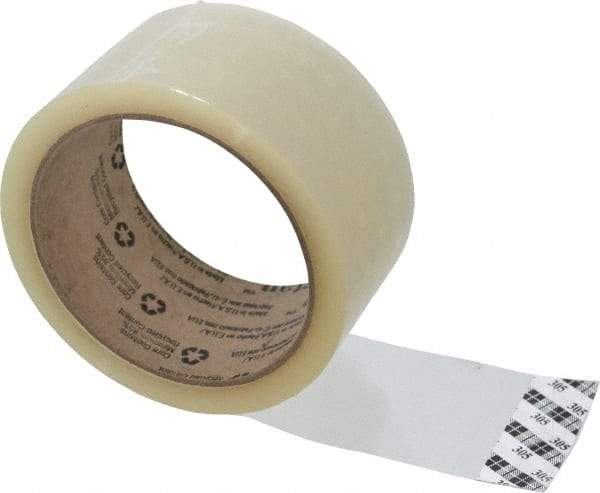 3M - 2" x 55 Yd Clear Acrylic Adhesive Sealing Tape - Polypropylene Film Backing, 1.8 mil Thick, 19 Lb Tensile Strength, Series 305 - All Tool & Supply