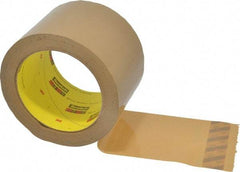 3M - 3" x 55 Yd Natural (Color) Rubber Adhesive Sealing Tape - Polypropylene Film Backing, 3.1 mil Thick, 70 Lb Tensile Strength, Series 375 - All Tool & Supply