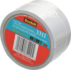 3M - 2" x 10 Yds Silver Foil Tape - 3.6 mil, Rubber Adhesive, Aluminum Foil Backing, 17 Lb/ln Tensile Strength, -10°F to 180°F, Series 3311 - All Tool & Supply