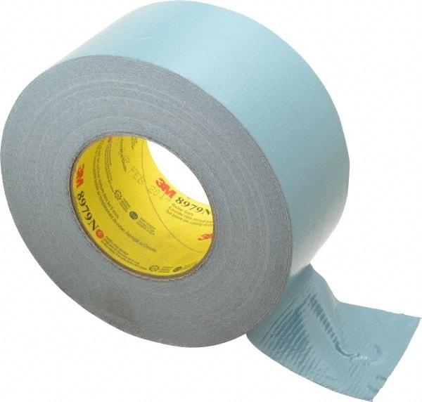 3M - 3" x 55m Blue Duct Tape - 12.1 mil, Rubber Adhesive, Polyethylene Film Backing, 36 Lb/ln Tensile Strength, 200°F Max, Series 8979N - All Tool & Supply