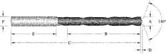 Allied Machine and Engineering - 17.5mm 140° Solid Carbide Jobber Drill - Bright Finish, Right Hand Cut, Spiral Flute, Straight Shank, 183.3mm OAL, Standard Point - All Tool & Supply