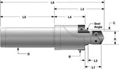 Allied Machine and Engineering - IS0 11926-1, SAE J1926-1/MS-16142 Standard, 1/2-20" Thread, 5 Tube Dash Number, 12° Porting Angle, 29/64" Pilot Diam, 5/8" Shank Diam, Indexable Spade Blade Insert Porting Tool - 2 Porting Inserts, 3.402" Overall Length - All Tool & Supply