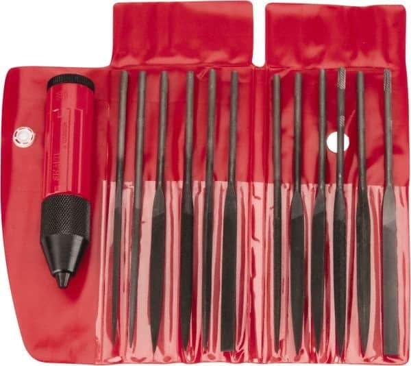 Value Collection - 13 Piece Swiss Pattern File Set - Medium Coarseness, Set Includes Crochet, Flat, Pippin, Round, Slitting, Square, Three Square - All Tool & Supply