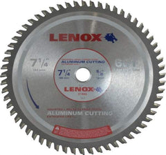 Lenox - 7-1/4" Diam, 5/8" Arbor Hole Diam, 60 Tooth Wet & Dry Cut Saw Blade - Titanium Carbide-Tipped, General Purpose Action, Standard Round Arbor - All Tool & Supply