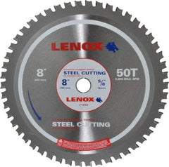 Lenox - 8" Diam, 5/8" Arbor Hole Diam, 50 Tooth Wet & Dry Cut Saw Blade - Titanium Carbide-Tipped, General Purpose Action, Standard Round Arbor - All Tool & Supply