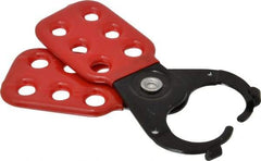 Value Collection - Single Jaw, 1" Jaw Diam, 6 PadLocks, Steel Lockout Hasp - Scissor Action, 4-1/2" Long, Red - All Tool & Supply