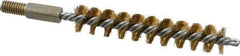 Value Collection - 5/8" Diam Helical Brass Tube Brush - 0.005" Filament Diam, 3-1/2" Brush Length, 5-1/2" OAL, 5/16-18 Male Shank - All Tool & Supply