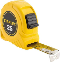 Stanley - 25' x 1" Yellow Blade Tape Measure - 1/16" Graduation, Inch Graduation Style, Yellow Case - All Tool & Supply