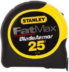 Stanley - 25' x 1-1/4" Yellow Blade Tape Measure - 1/16" Graduation, Inch Graduation Style, Yellow/Black Case - All Tool & Supply