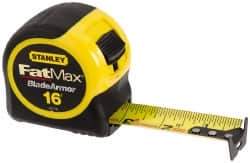 Stanley - 16' x 1-1/4" Yellow Blade Tape Measure - 1/16" Graduation, Inch Graduation Style, Yellow/Black Case - All Tool & Supply