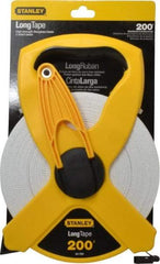 Stanley - 200' x 1/2" Tape Measure - 1/8" & 1/100 & 1/10' Graduation, Engineer Scale Graduation Style, Yellow/Black Case - All Tool & Supply