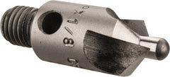 Made in USA - 1-1/8" OAL, 3/8" Head Diam, 3 Flute, 100° Incl Angle, Integral Pilot, Adjustable Stop Countersink - All Tool & Supply