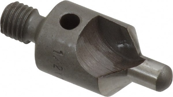 Made in USA - 2-1/2" OAL, 1/2" Head Diam, 2 Flute, 100° Incl Angle, Integral Pilot, Adjustable Stop Countersink - All Tool & Supply