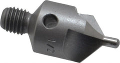 Made in USA - 1-1/8" OAL, 1/2" Head Diam, 3 Flute, 100° Incl Angle, Integral Pilot, Adjustable Stop Countersink - All Tool & Supply